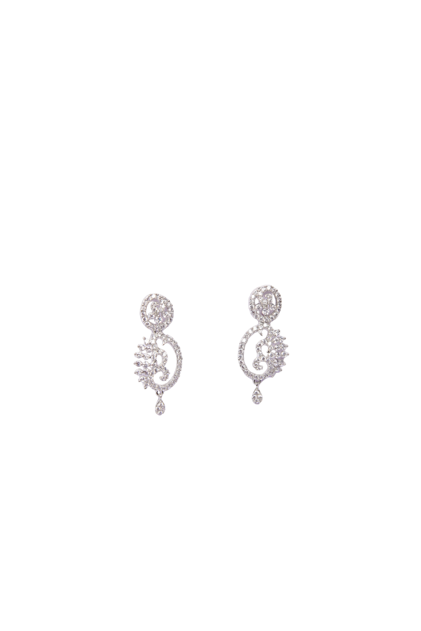Namokriti Elegant Sparkling Silver Dangle Earrings – Perfect for Party & Wedding Look